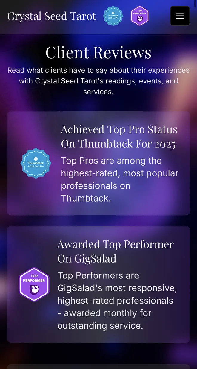 Crystal Seed Tarot mobile - reviews