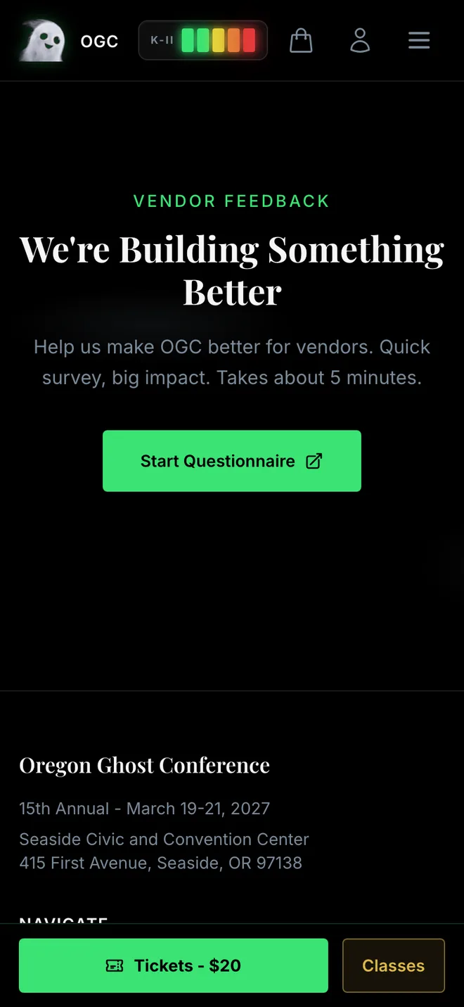 Oregon Ghost Conference mobile - survey