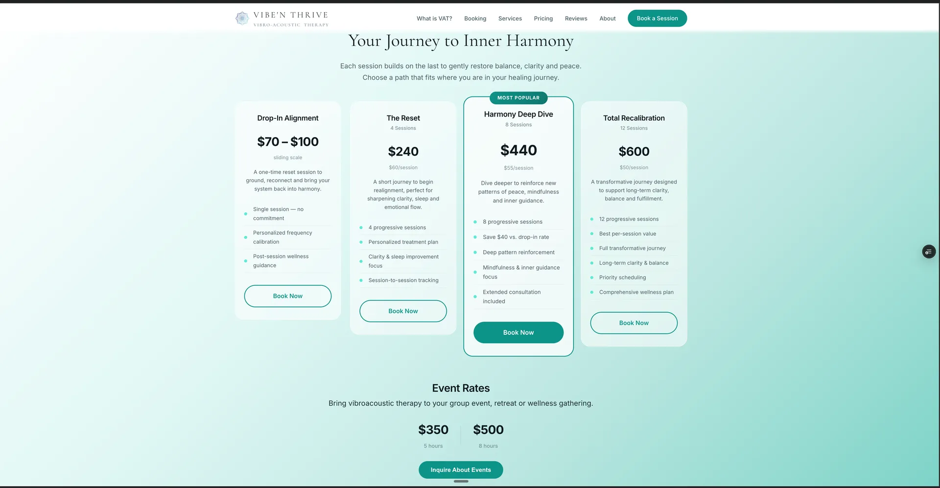 Vibe N Thrive - pricing