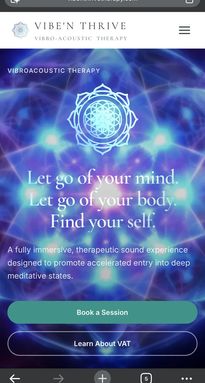 Vibe N Thrive mobile - hero