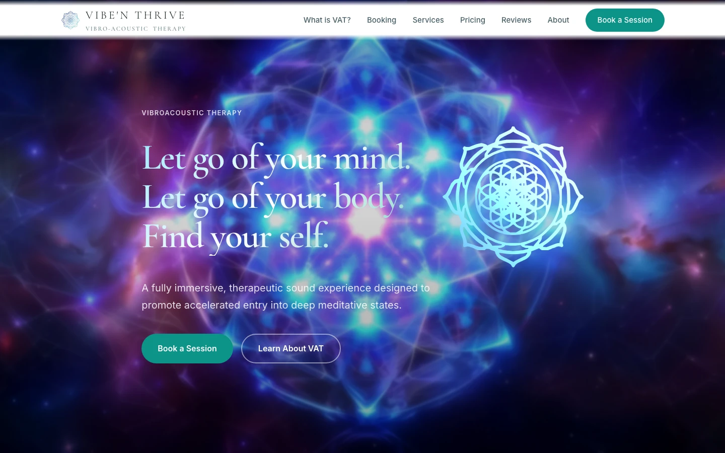 Vibe N Thrive Therapy website screenshot